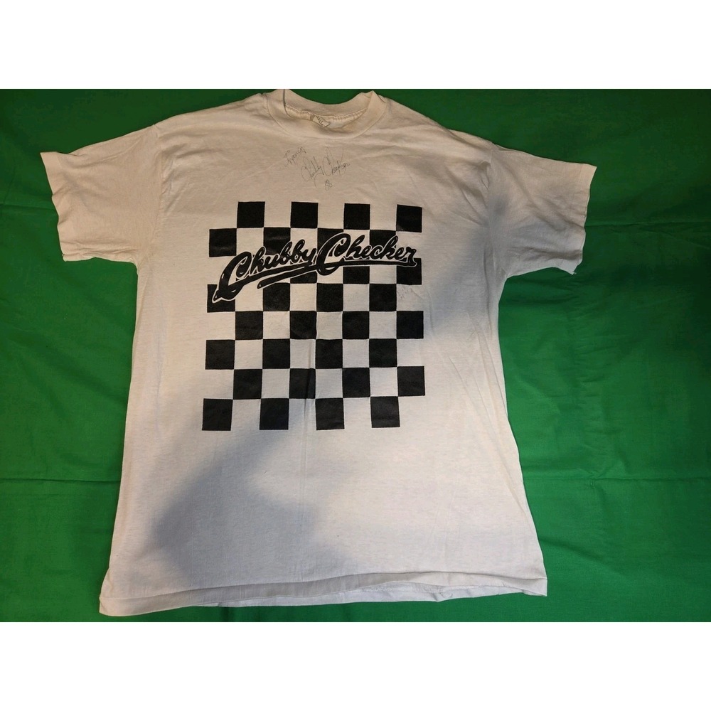 Vintage 1988 Autographed Chubby Checker Tour Shirt Platnuim T's Size XXXL